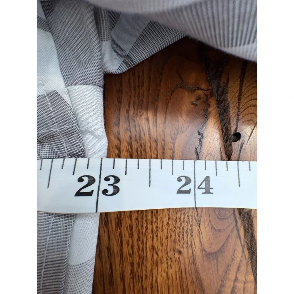 Banana Republic Men's Non-Iron Slim Fit Plaid Long Sleeve Dress Shirt Gray L